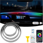 LED Strip Lights for Car Windshield 59in, RGB Ambient Lighting Car Interior with Noise Reduction, 16 Million Colors, Music Mode and Smart Control Car LED Lights Interior