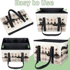 Reusable Grocery Bags Heavy Duty Shopping Bags Foldable Large Tote Bags with Long Handles & Hard Bottom