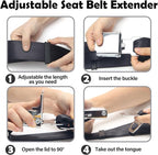 2 in 1 Airplane Seat Belt Extender, Coolrunner Adjustable 7-32" Airplane Seatbelt Extender - FITS ALL Airlines - Free Carrying Case