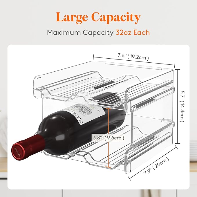 Lifewit 12 Pack Drawer Dividers Plastic 4" High, 11-17" Adjustable Drawer Organizers for Clothes, Plastic Stackable Wine Rack