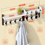 29'' White Coat Rack Wall Mount with Shelf, Solid Wood Coat and Key Hanger with 11 Metal Hooks, Farmhouse Wall Organizer for 