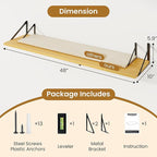 48inch Floating Shelves for Wall,10" Deep Floating Shelves with Metal Brackets,Wall Mounted Hanging Floating Shelf,Wide Displ