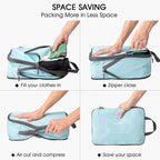 G4Free 6 Set Compression Packing Cubes, 3 sizes Travel Packing Organizers for Suitcases, Expandable Luggage Suitcase Storage 