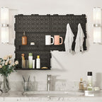 WORKPRO 16”x 16” Metal Peg Board, Foldable Black Pegboard for Wall Organization, Steel Panel with Round Holes & Vertical Slot