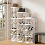 Small Shoe Rack, 5 Tier Plastic Vertical Shoe Rack for Small and Narrow Spaces, Free Standing Shoe Organizer for Closet, Entr