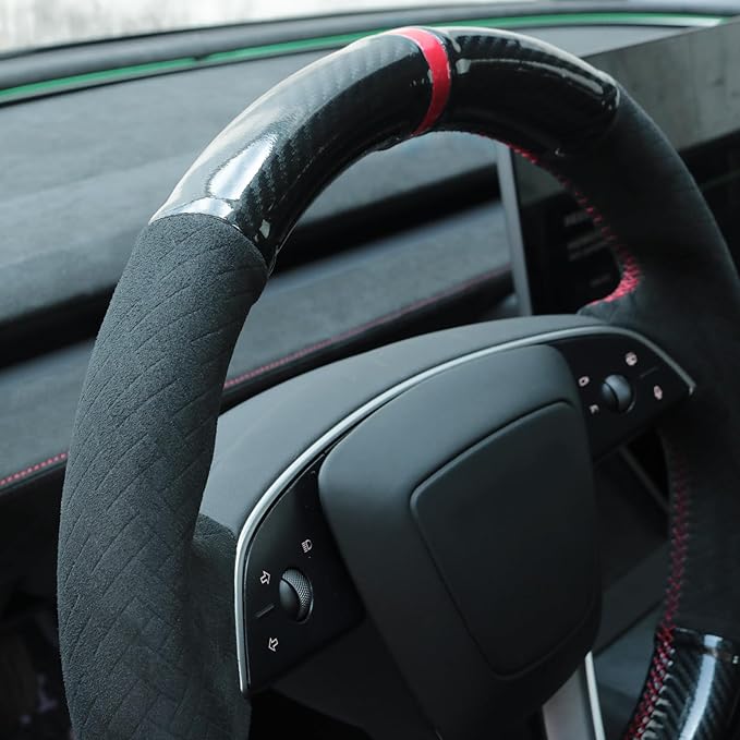 MEWANT DIY Stitching Steering Wheel Cover Wrap for Tesla Model 3 Highland 2023-2025/Model Y 2025 Highland for Tesla Model 3/Model Y Accessories