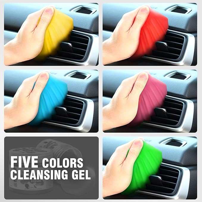 DNA Motoring 5 Pack Car Cleaning Gels Auto Detailing Tools Cleaning Putty Car Interior Cleaner, Car Jelly Cleaner, Keyboard C