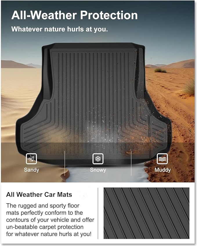 KIWI MASTER Cargo Mat for 2011-2023 Dodge Charger/Chrysler 300, Custom Fit All Weather Rear Cargo Liner, Heavy Duty TPE Tray Trunk Mat, Black