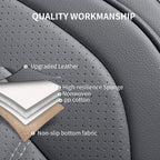 Nappa Leather Car Seat Covers Full Set, Gray Car seat Protector 5 Seats, Waterproof Car Seat Cushion, Universal Automotive Se