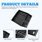 EDBETOS Center Console Organizer Compatible with Ford F150 2021-2023 Accessories (40/Console/40 Front-Seats ONLY) F-150 Armrest Box Interior Pallet Secondary Storage Box Insert Tray, Black