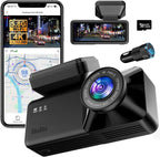 4K Dash Cam Front, Built-in 5.8G WiFi, Free 64GB Card & 48W A+C Car Charger Included, Dash Camera for Cars, Mini Dashcam with Super Night Vision, Loop Recording, G-Sensor, 24 Hours Parking Monitor