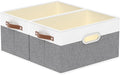 Yawinhe Fabric Storage Baskets, Foldable Closet Organizer for Shelves, Large Boxes with 3 Handles, Canvas Bins for Clothes, W