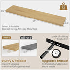 55"W x 9.3"D Floating Shelves for Wall, Wall Mounted Bathroom Shelves 1 Pack Deep Floating Shelf for Bedroom Kitchen Living R