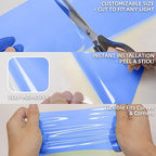 Lypumso Color Transform Light Filters, DIY Self Adhesive Car Light Tint Repair Tape for Headlight Fog Tail Lights, Transparent Outdoor Lights Window Home Decor Vinyl Wrap Film (Blue, 4in x 20ft)