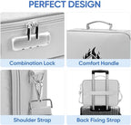 BALEINE Fireproof Document Box with Lock, Portable Fireproof Document Bag Waterproof Fire Proof File Boxes for Documents, Fil