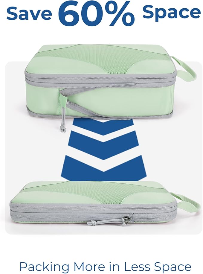 BAGSMART Compression Packing Cubes for Travel, Compressible Luggage Organizer for Cruise Ship, Lightweight Travel Essentials 