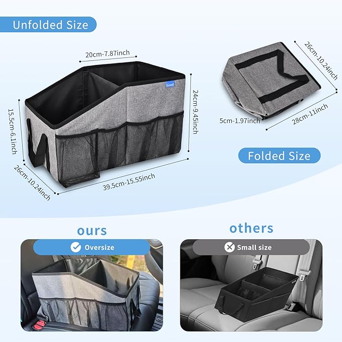 Smof Car Organizer- Car Seat Organizer for Front Seat Back Seat Between Seats, Foldable Car Storage Organizer for Kids Adults