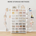 LUKYTOWER Tall Shoe Rack 10 Tier Shoe Racks Organizer for Closet 40-45Pairs,Large Capacity Storage Rack for Shoes with 5Hooks