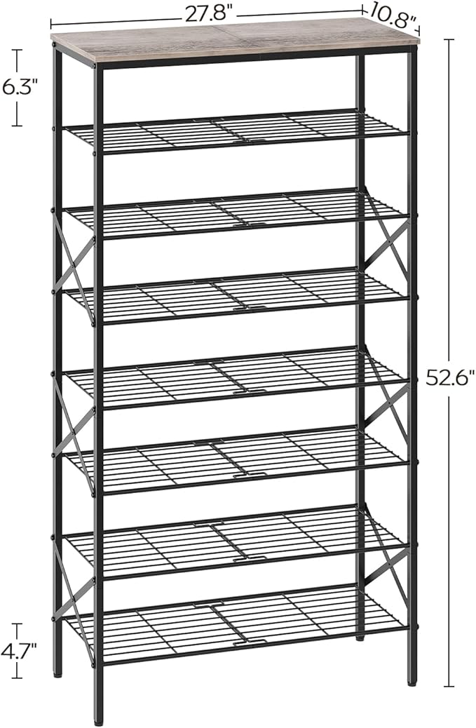 YATINEY 8 Tier Shoe Rack, Shoe Storage Organizer, Large Capacity Shoe Shelf Holds 32 Pairs of Shoes, Sturdy and Stable, for E