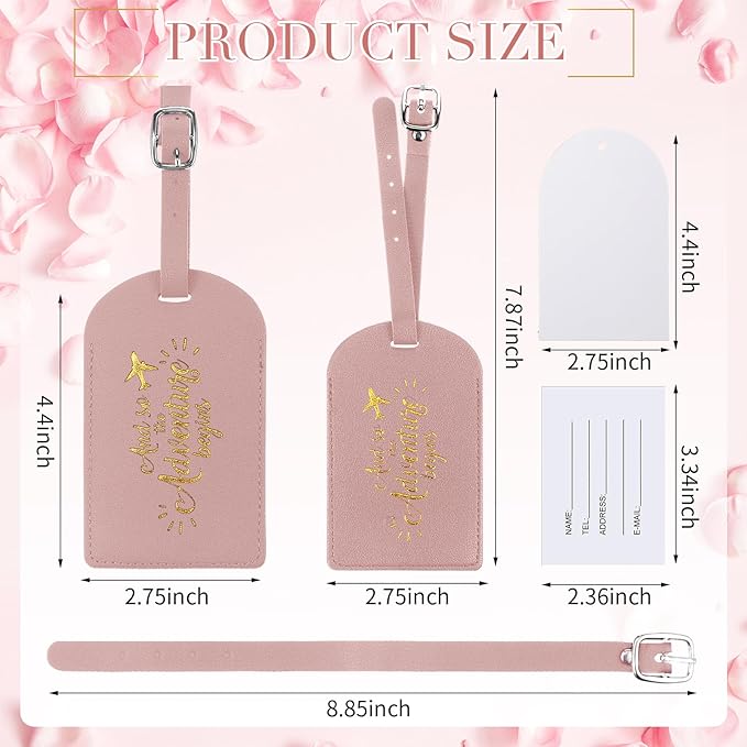 Amylove Bulk Luggage Tags Wedding Favors Adventure Begins Luggage Tags for Guests Travel Tag for Suitcase Bridal Gift 24 Pack