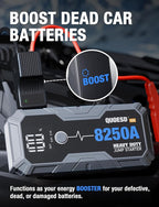 8250A Jump Starter Battery Jump Starter Battery Pack (for All Gas or 10.0+L Diesel), 12V Potable Heavy Duty Car Jump Start