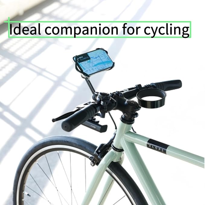 Rcool Universal Bike Phone Mount Holder,with Buckle Mount Base, 360°Rotation Four Corner Fixation for Bicycles Scooter eBike Dirt Road Cruiser Jogging Stroller Torch Light Dash Cam，Black