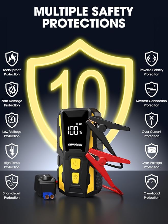 DBPOWER 5000A Jump Starter, 74Wh Car Battery Jump Starter for Up to 10.0L Gas and 8.0L Diesel Engine, 12V Portable Jump Box