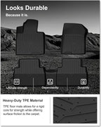 KIWI MASTER Floor Mats for 2019 2020 Hyundai Santa Fe, Custom Fit All Weather Car Mats, Heavy Duty TPE Floor Liners, Front & Rear 2 Row, Black