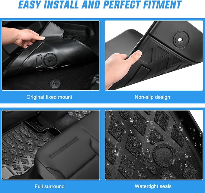 Nilight TPE Floor Mats for Dodge Durango 7 Seats 2nd Row Bench Seat 2016 2017 2018 2019 2020 2021 2022 2023 2024 2025 2026 All Weather Custom Fit Heavy Duty Floor Liners