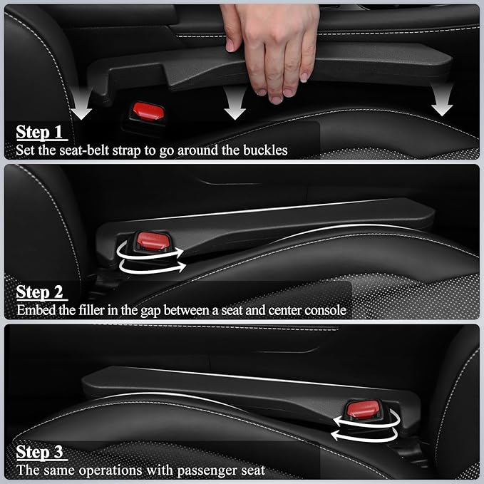 UREHEPO Car Seat Gap Filler, 2PCS Car Gap Filler Organizer, Car Inserts Between Seats, Car Interior Accessories for Men and