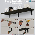 Floating Shelf Board for Wall 5/8" – No Brackets – 36" L x 10" W x 0.6" T Ash Melamine Wood Floating Shelves for Bathroom, Ki