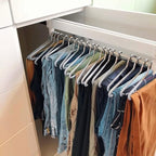 Pull Out Clothes Rail Extendable Pull Out Closet Rod - Adjustable Clothing Organizer Holder, Extendable Wardrobe Rail in Stee