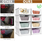SNSLXH 5 Pack Stackable Closet Organizer Box, Multifunctional & Foldable Closet Storage Basket for Bathroom Kitchen Laundry R