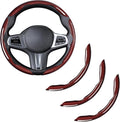 Carbon Fiber Steering Wheel Cover, Snap on Car Steering Wheel Cover Set Accessories 3pcs Wrap Grip Non Slip Protector Universal Glossy Red