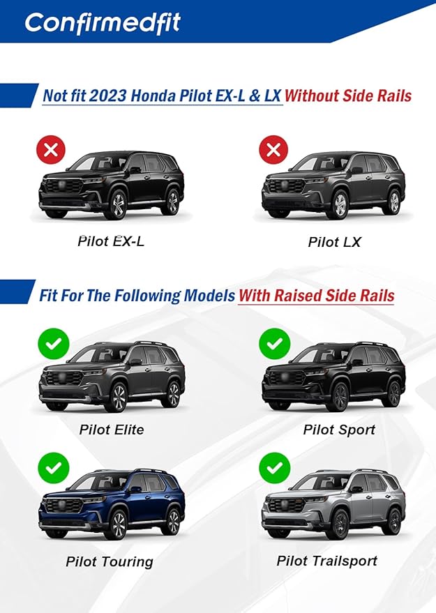 Enhanced 220 LBS Roof Racks for 2023 2024 2025 2026 Honda Pilot, All Aluminum Alloy Cross Bars, Upgraded from The OE-Style Cross Rails