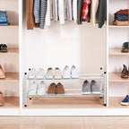 STORAGE MANIAC Expandable Shoe Rack, 8 Pairs Stackable Small Shoe Rack, Metal Adjustable Shoes Organizer for Closet, Entryway