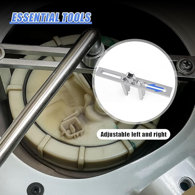 YoRise Car Fuel Pump Removal Tool, Adjustable Automotive Fuel Lid Tank Cover Collar Ring Remove Spanner, Universal Vehicle Lo