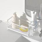 Sponge Holder for Kitchen Sink,Sink Caddy Organizer with Stone Drying Tray, Stainless Steel Kitchen Countertop Organizer for 