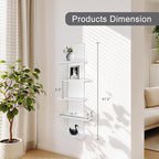 5 Tier Wall Shelf Unit-White Floating Shelves for Home Decor, Modern Unique Asymmetric Design for Bedroom & Living Room Stora