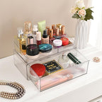 ZHIAIstackable storage drawer, transparent acrylic storage box, cosmetics and beauty product storage organizer, suitable for 
