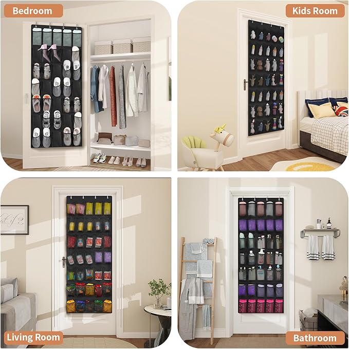 FENTEC 35 Large Pockets Over The Door Shoe Organizer, Mesh Hanging Shoe Organizer Shoe Rack for Closet Mesh Closet Shoe Holde