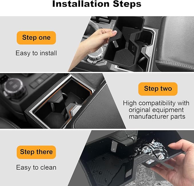 Cup Holder Compatible with 2025 2026 Toyota 4Runner Accessories, Center Console TPE Cup Holder Inserts Middle Console Non-Sli