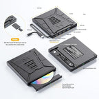 9-in-1 External CD/DVD Drive with Phone Holder, USB 3.0 & Type-C Portable DVD±RW/CD Burner, Plug and Play Optical Drive Compatible with Laptop PC, Desktop, Windows 11/10/8/7, Mac, Linux