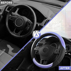 Road Comforts Steering Wheel Cover – Breathable Leather Steering Wheel Cover, Anti-Slip Grip, Universal Fit 14.5” to 15”, Hea