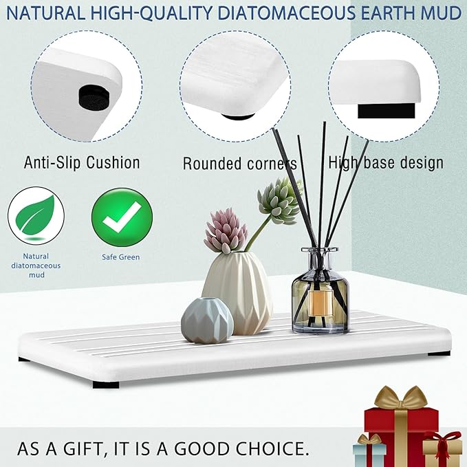 3PCS Water Absorbing Stone Tray, Fast Drying Stone Sink Tray, Stones Soap Trays, Water Absorbent Diatomite Trays, Diatomite C