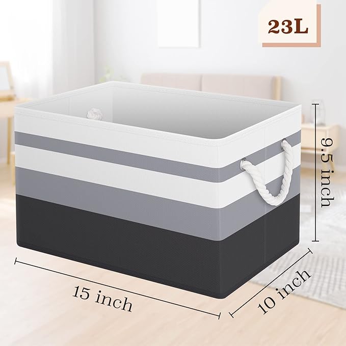Fab totes Storage Bins [6-Pack], Foldable Storage Baskets for Organizing Toys, Books, Shelves, Closet, Large Storage Box with