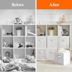 Lifewit Storage Cubes, Foldable Decorative Fabric Storage Baskets for Organizing Home Organizers with Handles for Shelves, Cl