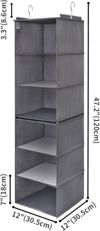 GRANNY SAYS 6-Shelf Hanging Organizer for Closet, Separable to 2 Pack 3-Shelf Hanging Shelves, Hanging Organizer for Bedroom,