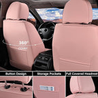 Coverado Car Seat Covers Front, Seat Covers for Cars, Waterproof 2-Pack Car Seat Cushions, Leather Carseat Seat Protectors, U