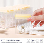 HOMEHIVE Acrylic Jewelry Box Organizer, Clear Jewelry Organizer Holder with 20 Portable Anti Tarnish Jewelry bags, Travel Jew